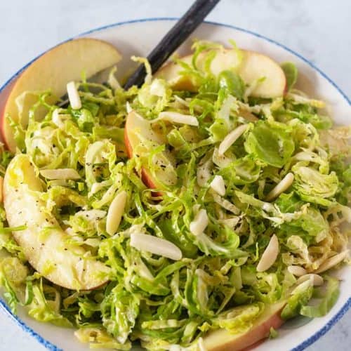 Shaved Brussel Sprouts Salad (Vegan, Gluten Free) Apples for CJ