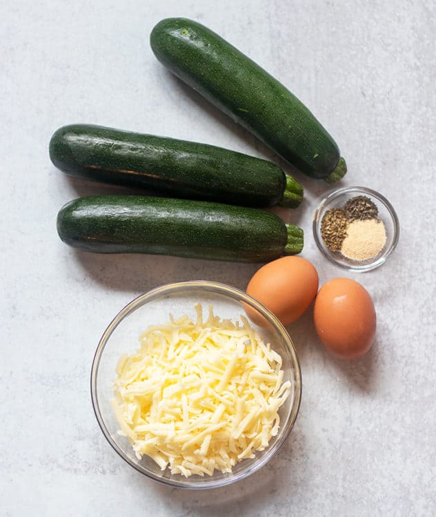 Zucchini, Mozzarella Cheese, Eggs, Seasonings