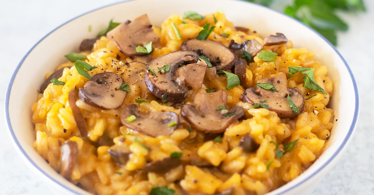 Creamy Mushroom Risotto (Gluten Free, Vegetarian) Apples for CJ