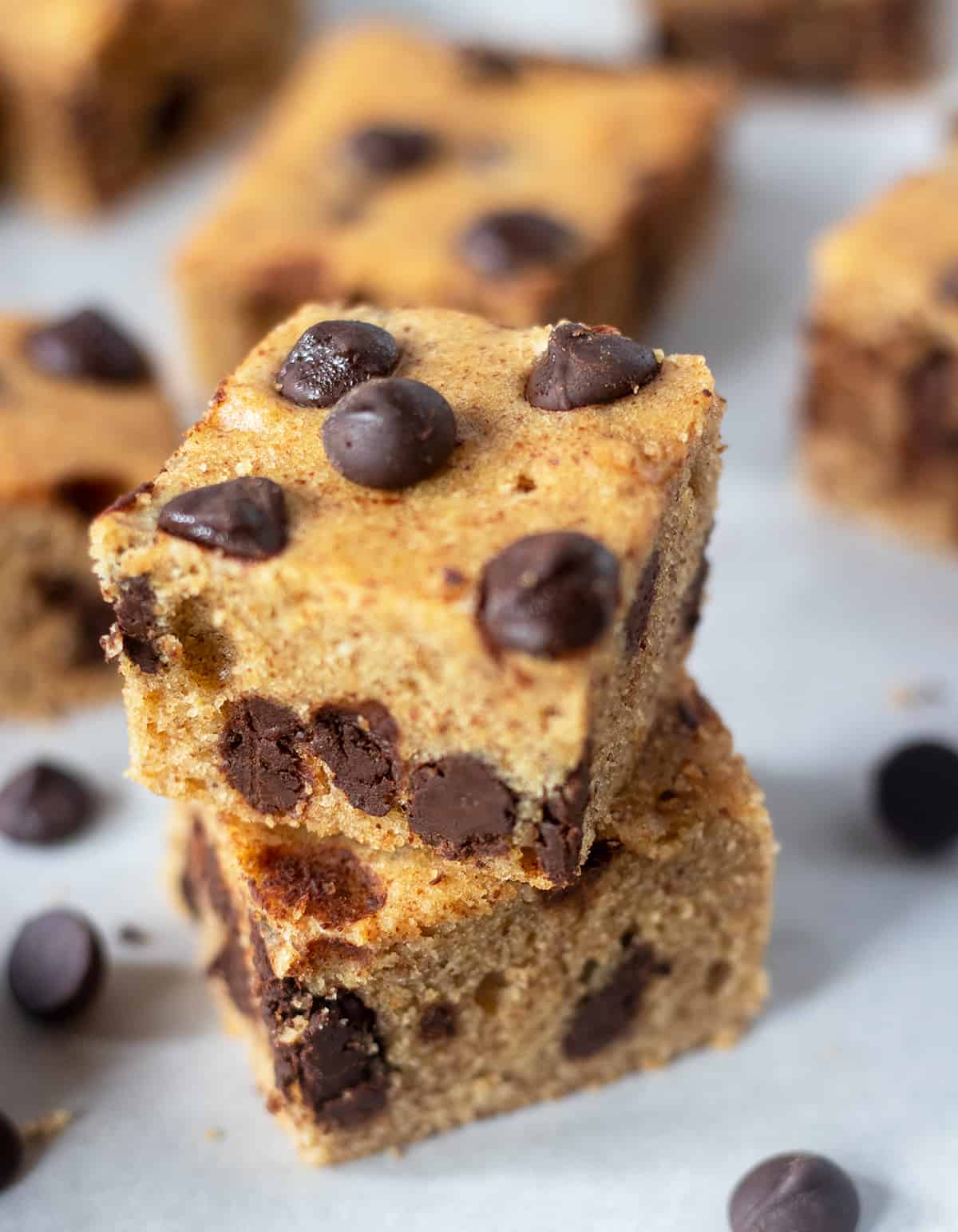 Chocolate Chip Cookie Bars stacked