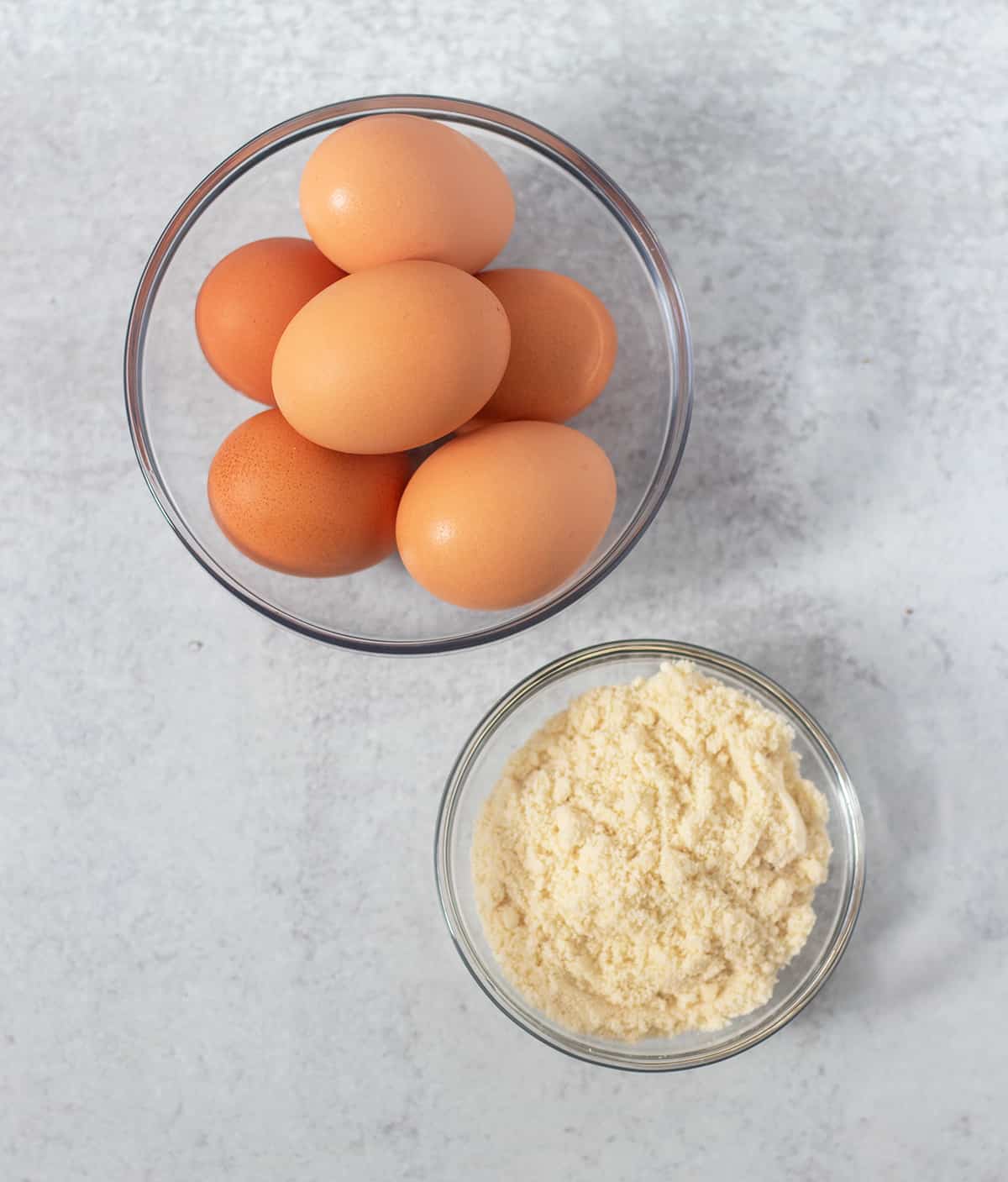 ingredients for egg wraps, eggs, almond flour