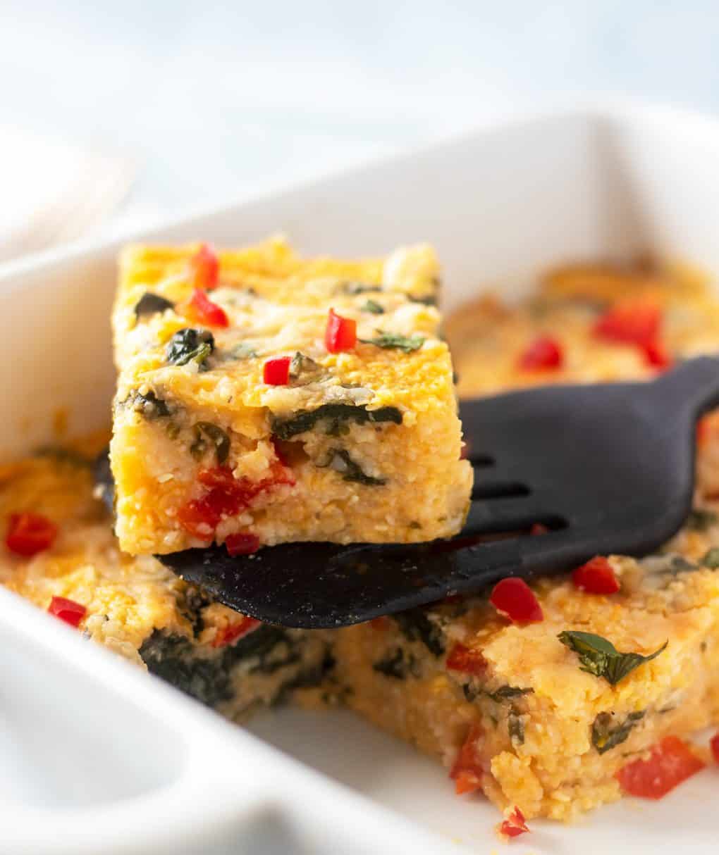 Spinach and Cheese Grits Casserole (Gluten Free) Apples for CJ