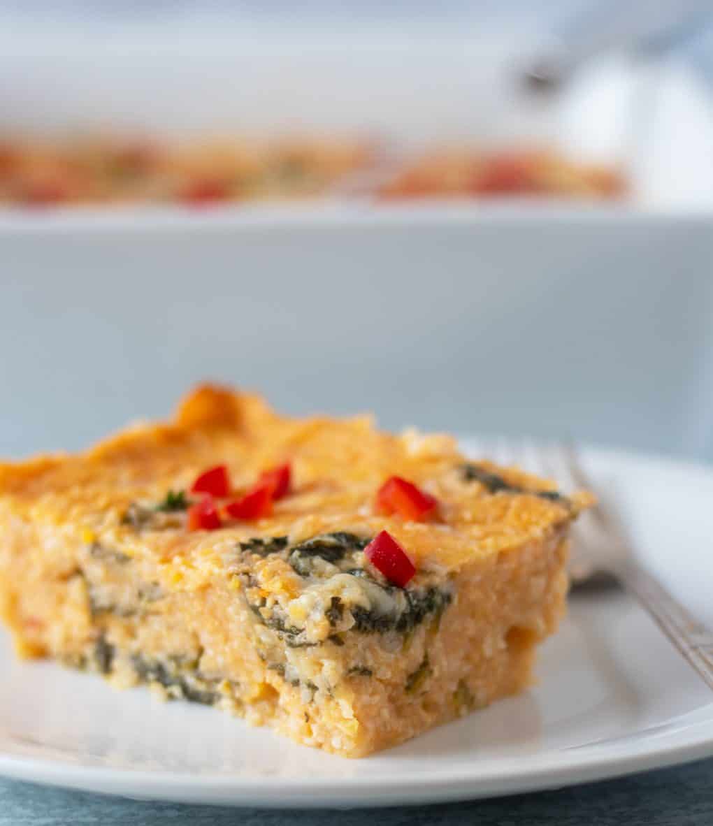 Spinach and Cheese Grits Casserole (Gluten Free) Apples for CJ