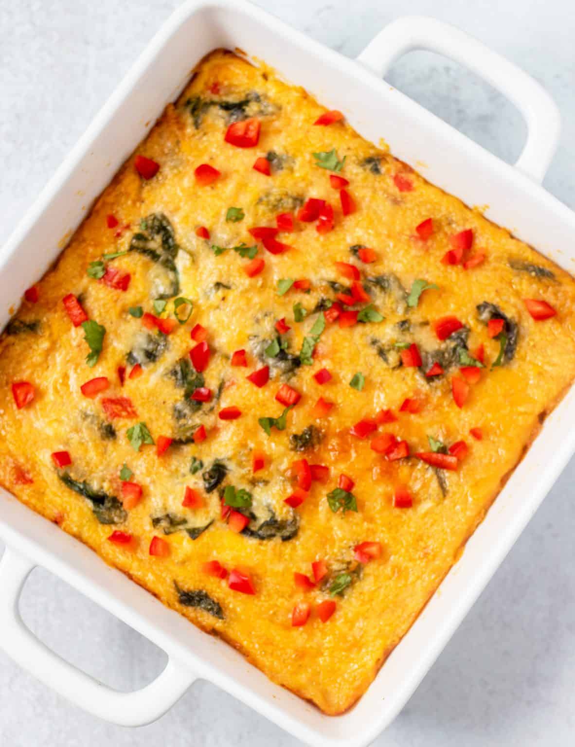 Spinach and Cheese Grits Casserole (Gluten Free) - Apples for CJ