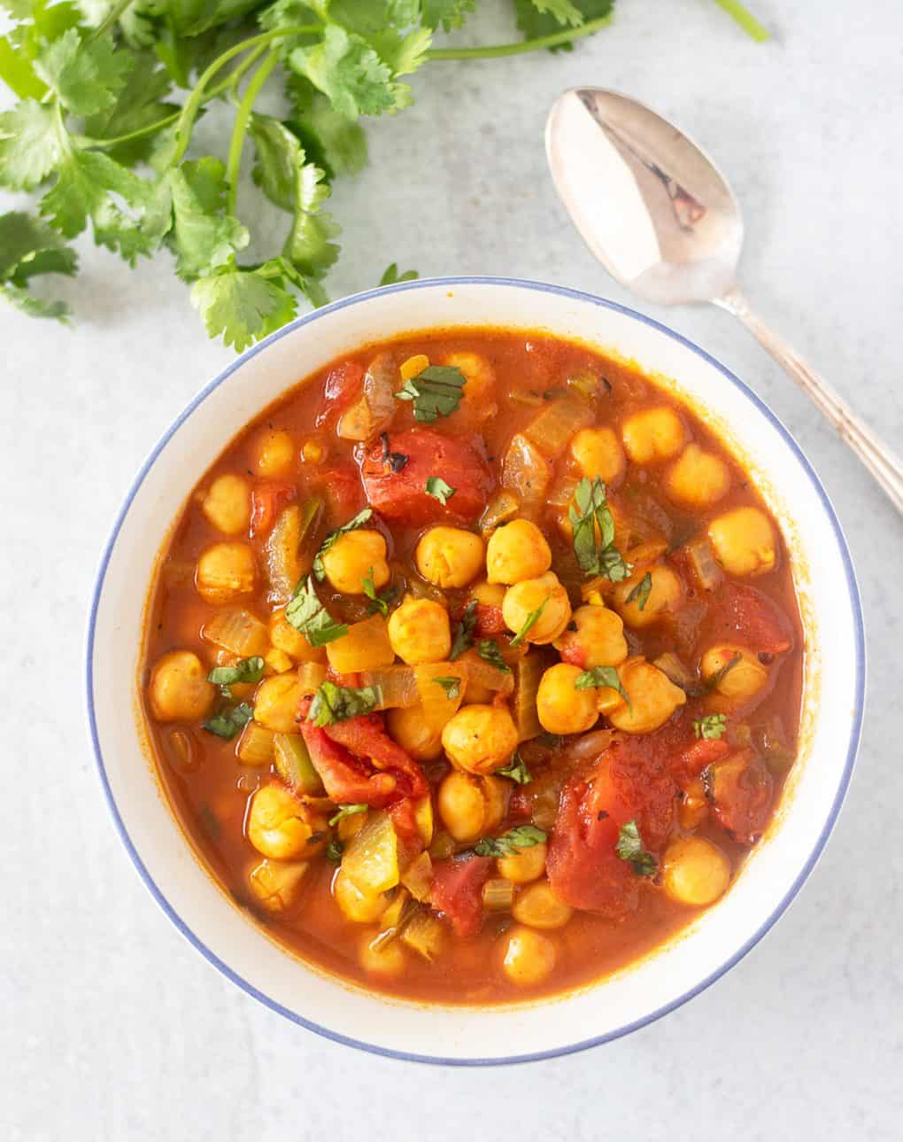 Masala Chickpea Soup Recipe (Vegan, Gluten Free) - Apples for CJ