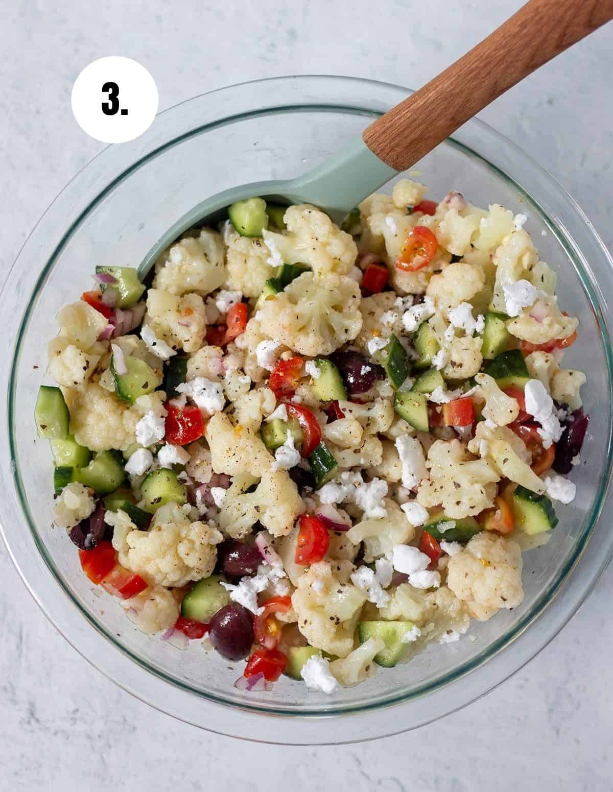 Greek Cauliflower Salad Recipe (Low Carb, Gluten Free) - Apples for CJ