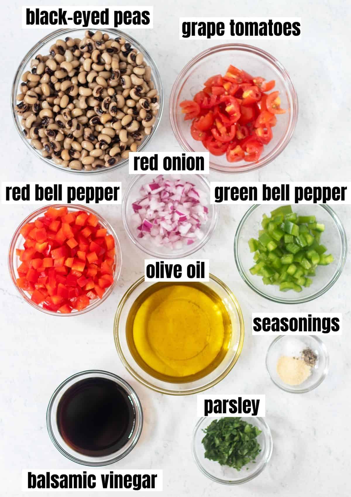 ingredients for black-eyed pea salad